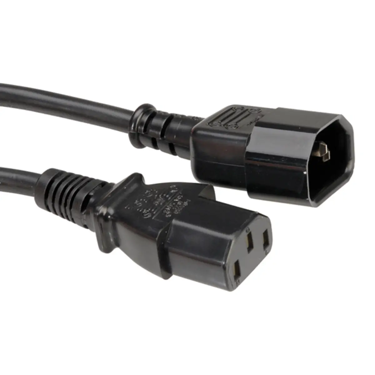 Apparate-Verbindungskabel Stecker/Buchse schwarz 1,0m