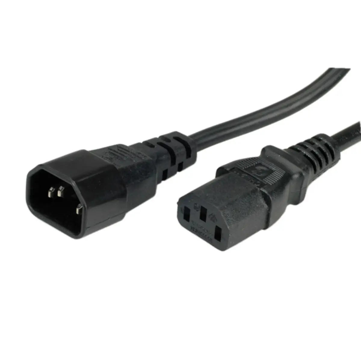 Apparate-Verbindungskabel Stecker/Buchse schwarz 0,5m