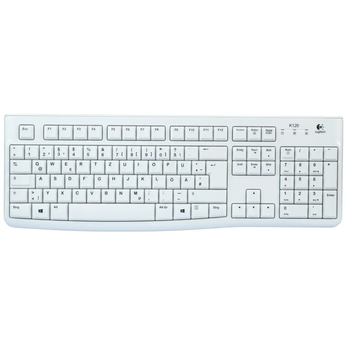 Tastatur K120 for Business USB weiß Tastatur-Layout Deutsch
