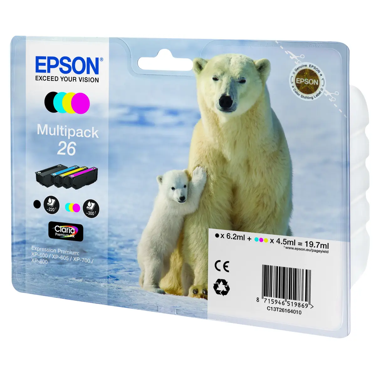 Ink Cartridge 26 Multipack (black, yellow, cyan, magenta)