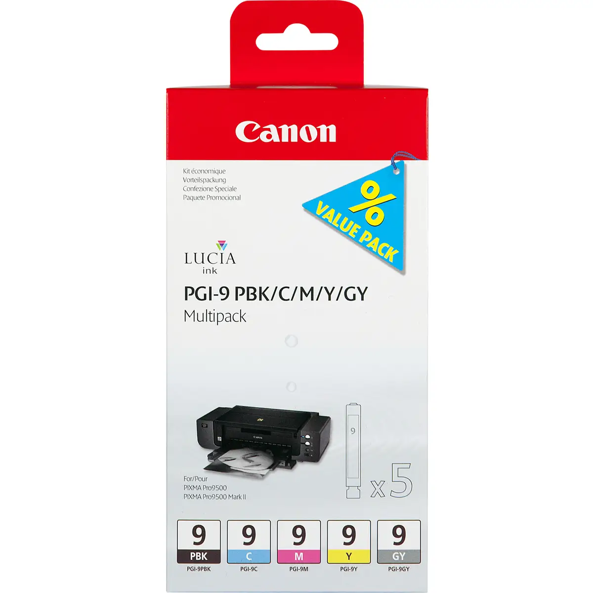 Ink Cartridge PGI-9 PBK/C/M/Y/GY grey/yellow/cyan/magenta/photo black