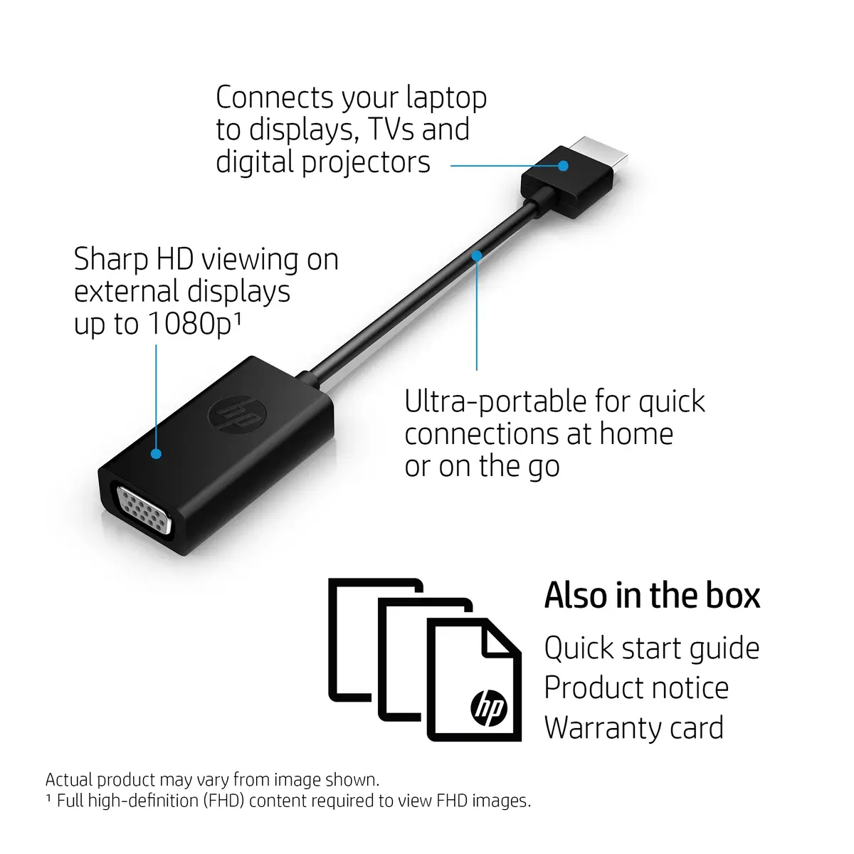 Adapter HDMI to VGA male/female black 4,5cm