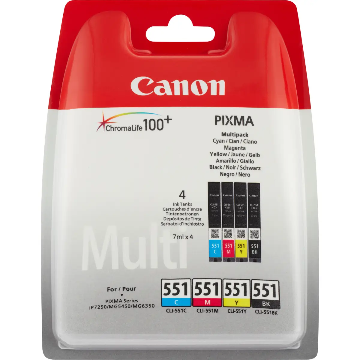 Ink Cartridge CLI-551 black/yellow/cyan/magenta