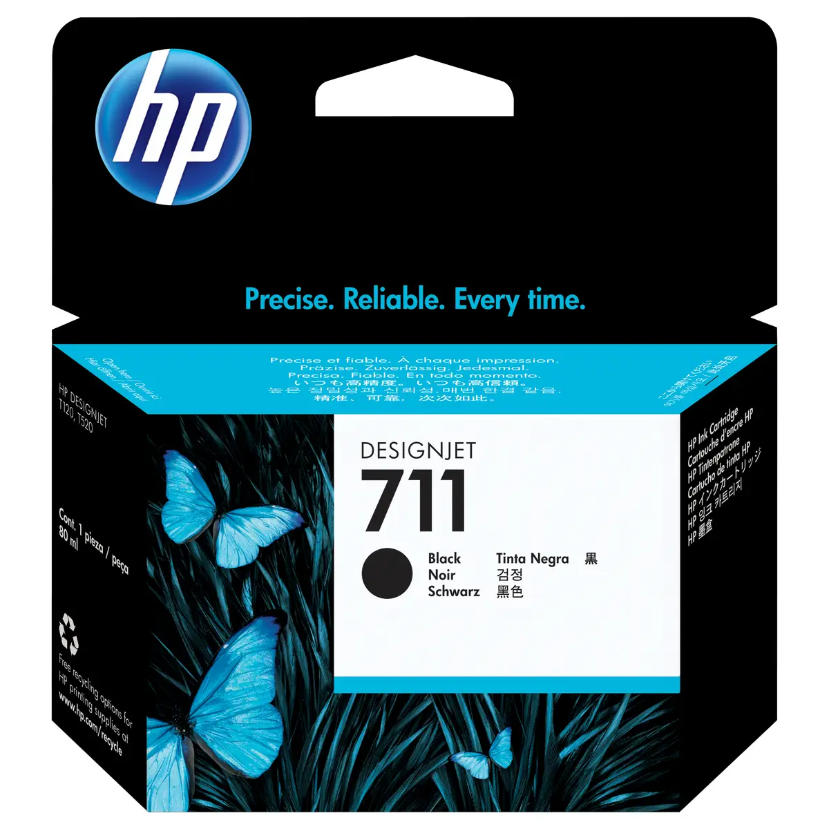 Ink Cartridge Nr 711 for DesignJet T120, T520, black, 80 ml