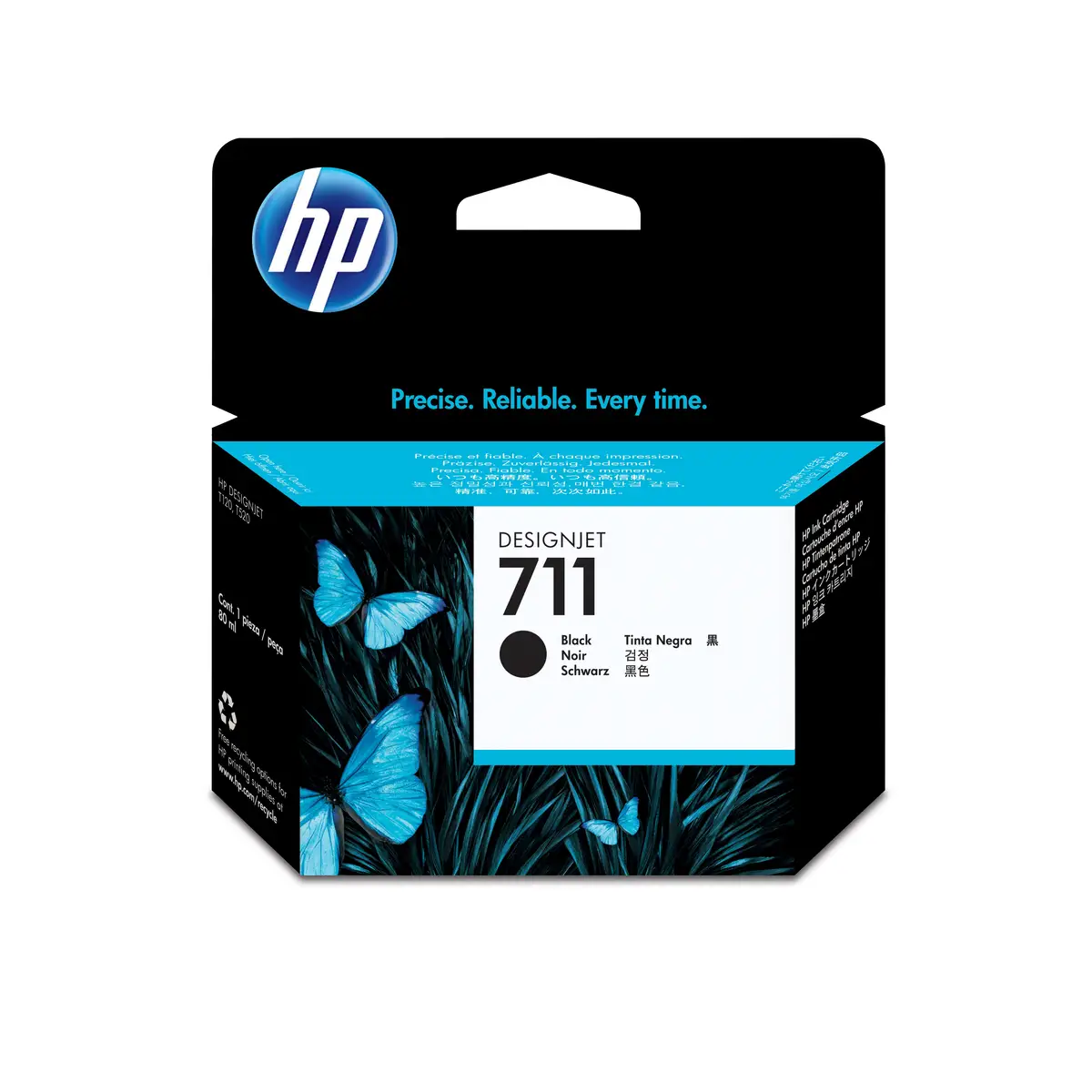 Ink Cartridge Nr 711 for DesignJet T120, T520, black, 80 ml