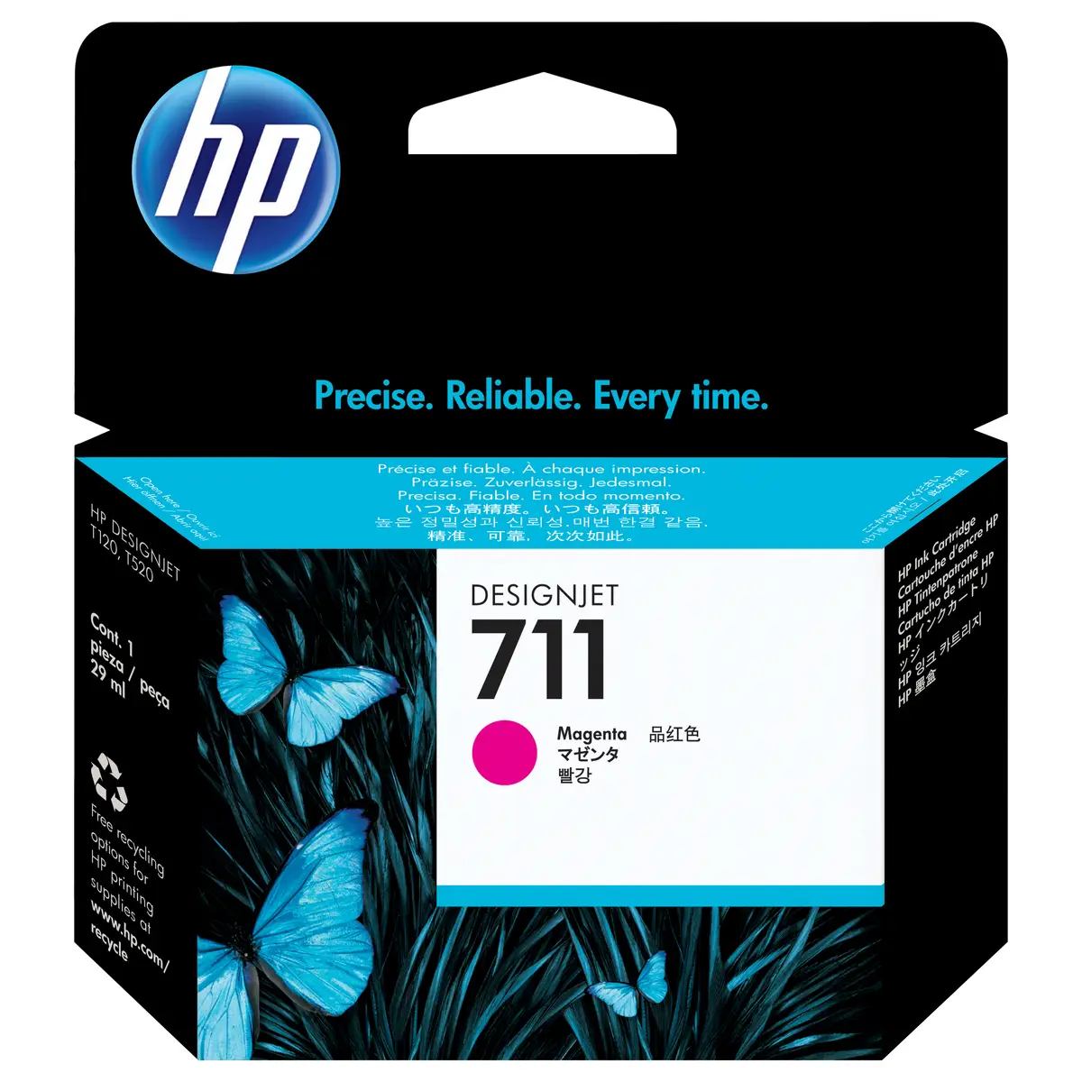Ink Cartridge Nr 711 for DesignJet T120, T520, magenta, 29 ml