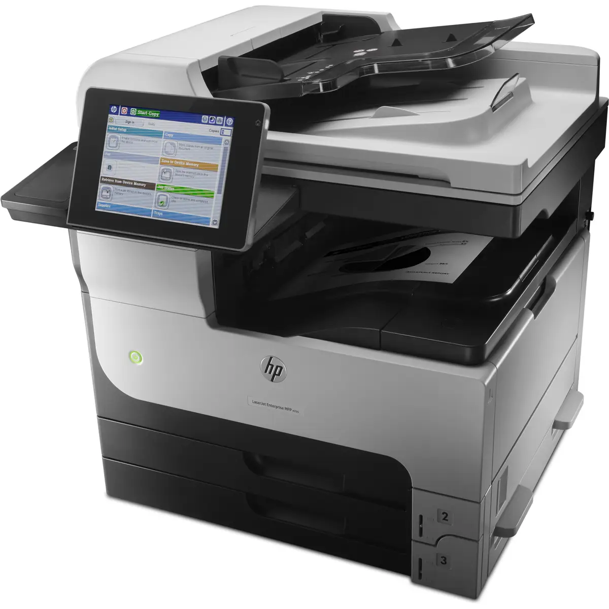 LaserJet Enterprise 700 MFP M725dn, A4, All-in-One, Printer/Copier/Scanner, Laser printer, Duplex, print: 1200x1200dpi, copy: 600x600dp, 25-400%, scan: 600dpi 350 Sheet paper feeder, USB2.0/Gigabit Ethernet,