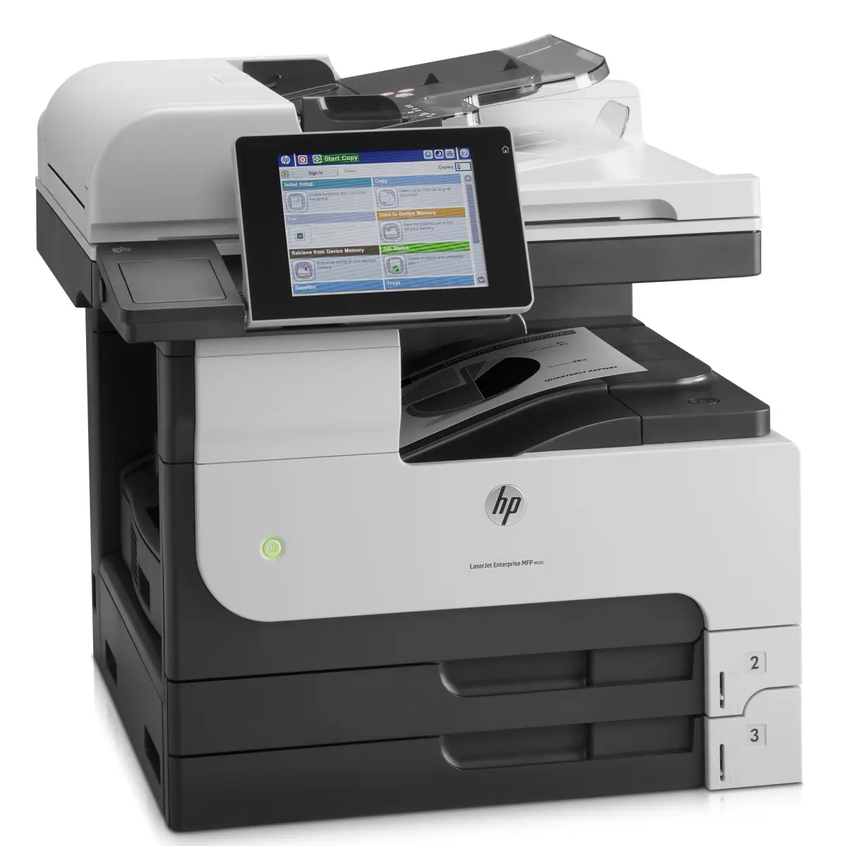 LaserJet Enterprise 700 MFP M725dn, A4, All-in-One, Printer/Copier/Scanner, Laser printer, Duplex, print: 1200x1200dpi, copy: 600x600dp, 25-400%, scan: 600dpi 350 Sheet paper feeder, USB2.0/Gigabit Ethernet,