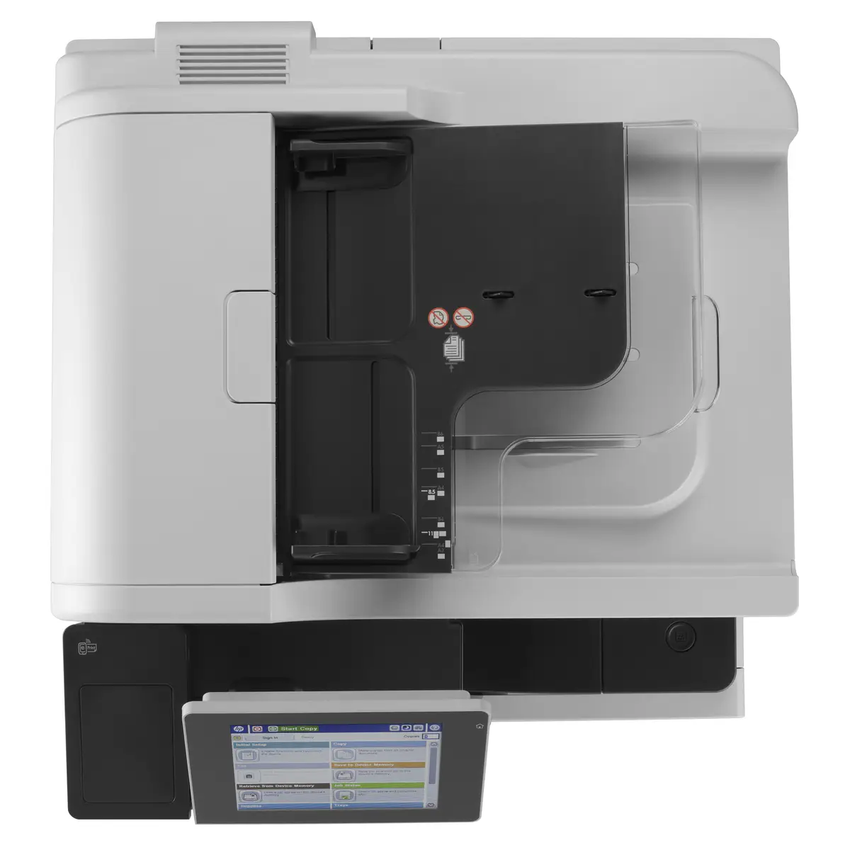 LaserJet Enterprise 700 MFP M725dn, A4, All-in-One, Printer/Copier/Scanner, Laser printer, Duplex, print: 1200x1200dpi, copy: 600x600dp, 25-400%, scan: 600dpi 350 Sheet paper feeder, USB2.0/Gigabit Ethernet,