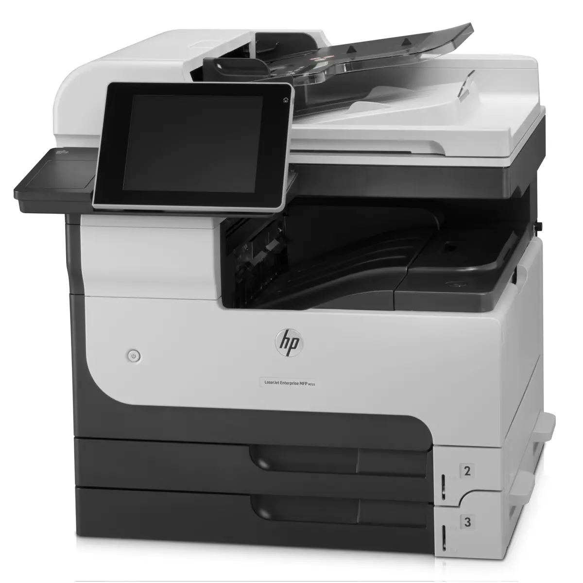 LaserJet Enterprise 700 MFP M725dn, A4, All-in-One, Printer/Copier/Scanner, Laser printer, Duplex, print: 1200x1200dpi, copy: 600x600dp, 25-400%, scan: 600dpi 350 Sheet paper feeder, USB2.0/Gigabit Ethernet,