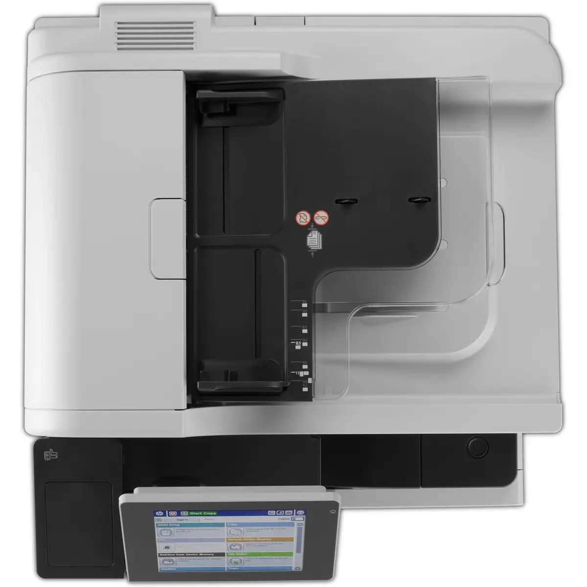 LaserJet Enterprise 700 MFP M725dn, A4, All-in-One, Printer/Copier/Scanner, Laser printer, Duplex, print: 1200x1200dpi, copy: 600x600dp, 25-400%, scan: 600dpi 350 Sheet paper feeder, USB2.0/Gigabit Ethernet,