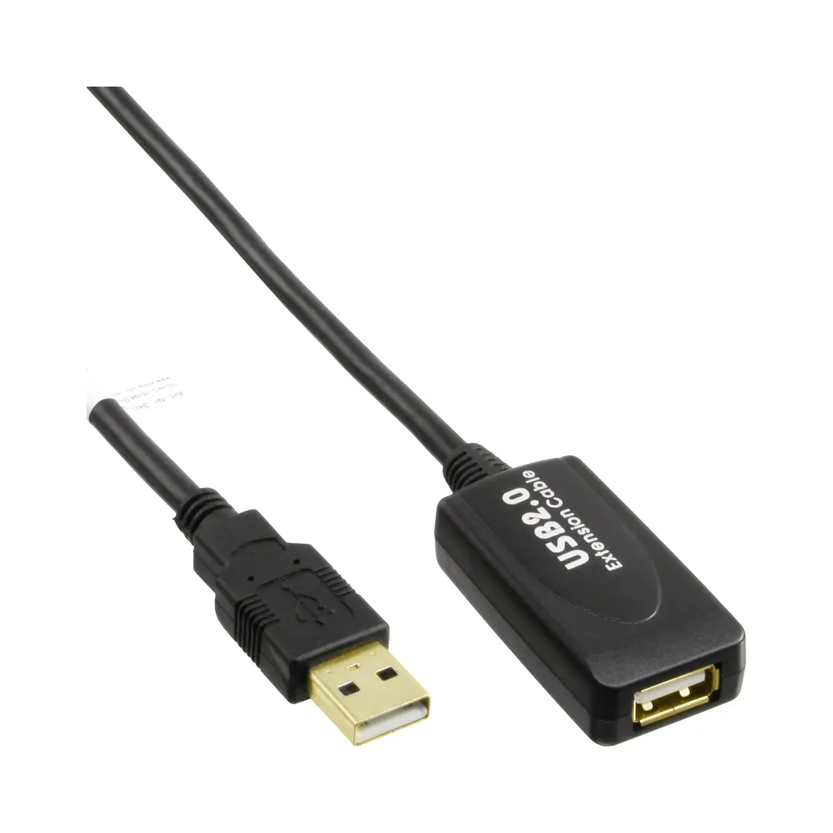 USB 2.0 active-extension A/A plug/socket 25m black