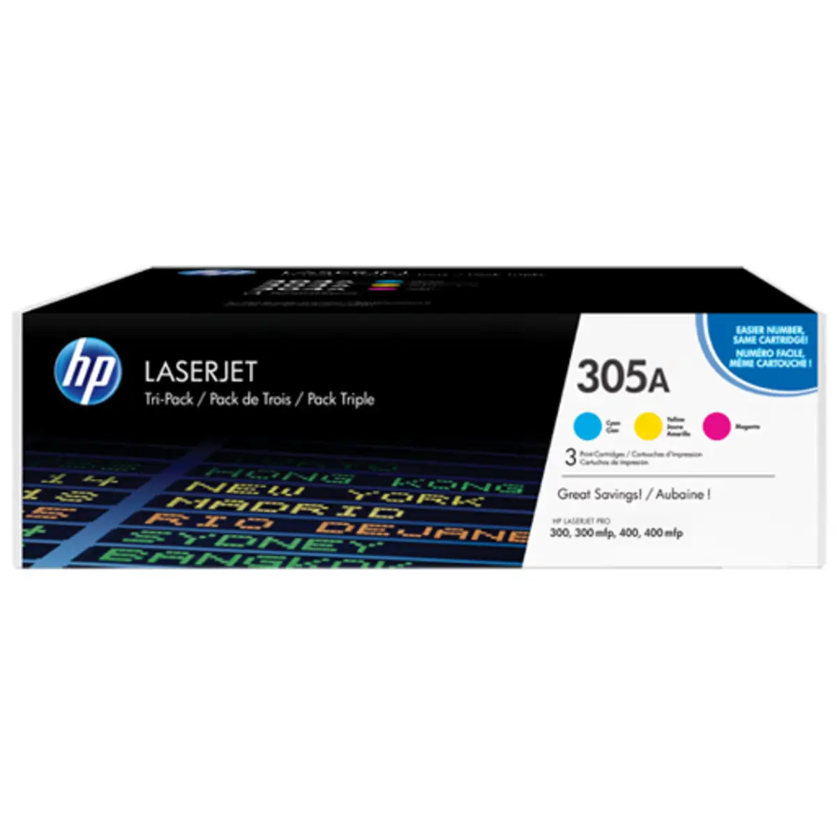 Toner 305A ca. 2600 Seiten cyan, gelb, magenta