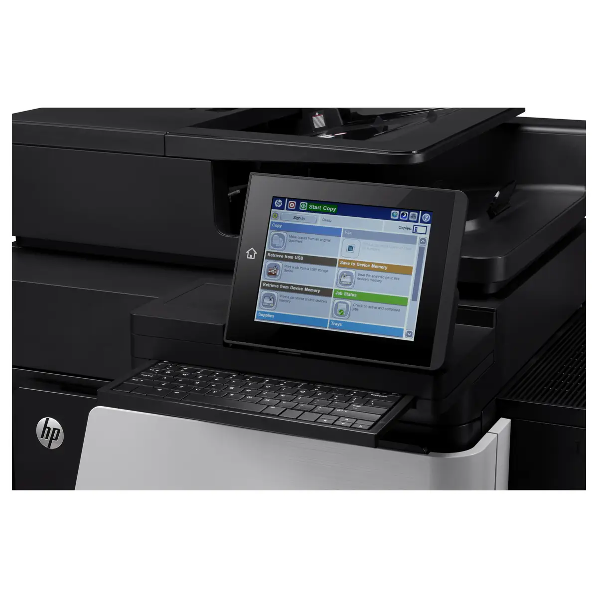 LaserJet Enterprise M830z, All-in-One Printer/Copier/Scanner/Fax, Laser printer, print: 1200x1200dpi, 56ppm, copy: 600x600dpi, 25-400%, scan: 600x600dpi, fax: 33,6Kbps, speed dial: 100 Numbers, multi-address