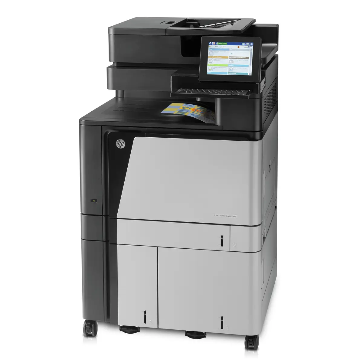 Color LaserJet Enterprise M880z+, All-in-One, Printer/Copier/Scanner/Fax, color laser printing, print: 1200x1200dpi, 46ppm b/w, 46ppm colored, copy: 25-400%, scan: 600x600dpi, fax: 33,6Kbps, speed Dial: 100
