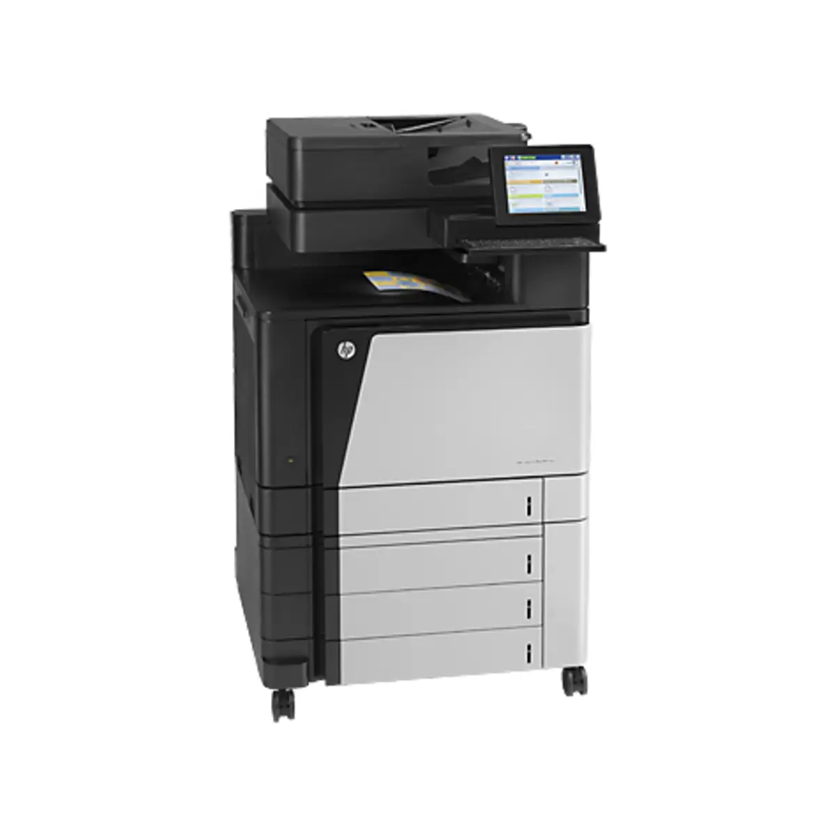 Laserjet Color M880z, All-in-One, Printer/Copier/Scanner/Fax, color laser printing, print: 1200x1200dpi, 46ppm b/w, 46ppm colored, copy: 25-400%, scan: 600dpi, fax: 33,6Kbps, speed Dial: 100 numbers, USB/Gig