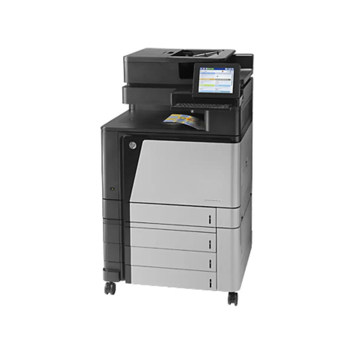 Laserjet Color M880z, All-in-One, Printer/Copier/Scanner/Fax, color laser printing, print: 1200x1200dpi, 46ppm b/w, 46ppm colored, copy: 25-400%, scan: 600dpi, fax: 33,6Kbps, speed Dial: 100 numbers, USB/Gig