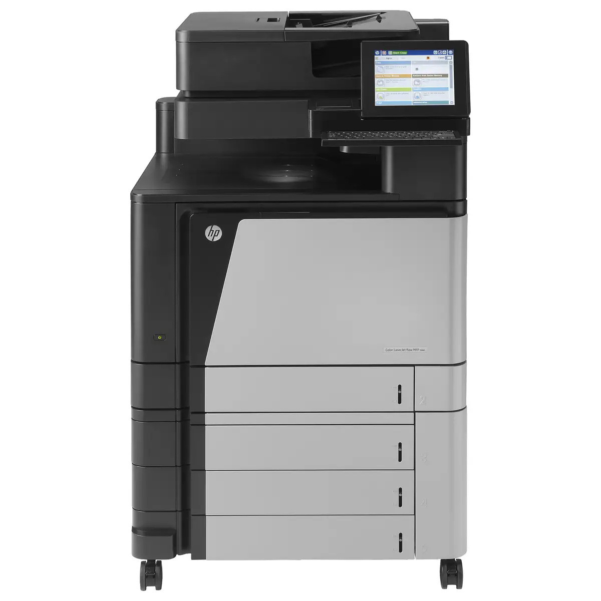 Laserjet Color M880z, All-in-One, Printer/Copier/Scanner/Fax, color laser printing, print: 1200x1200dpi, 46ppm b/w, 46ppm colored, copy: 25-400%, scan: 600dpi, fax: 33,6Kbps, speed Dial: 100 numbers, USB/Gig
