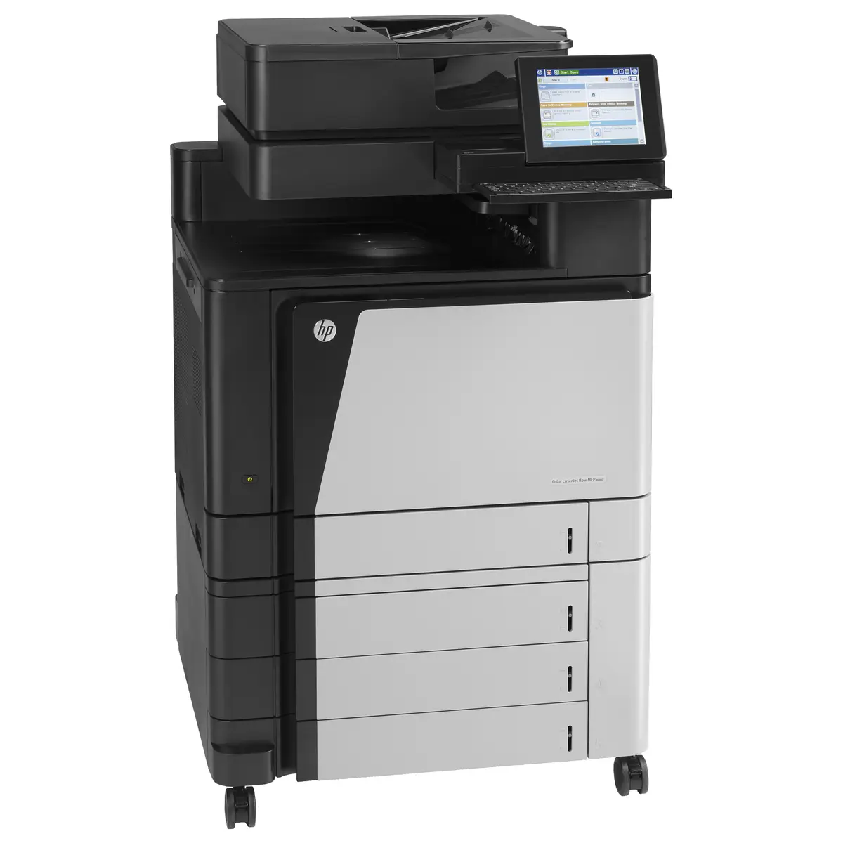 Laserjet Color M880z, All-in-One, Printer/Copier/Scanner/Fax, color laser printing, print: 1200x1200dpi, 46ppm b/w, 46ppm colored, copy: 25-400%, scan: 600dpi, fax: 33,6Kbps, speed Dial: 100 numbers, USB/Gig
