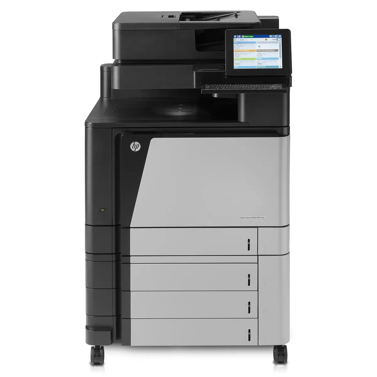 Laserjet Color M880z, All-in-One, Printer/Copier/Scanner/Fax, color laser printing, print: 1200x1200dpi, 46ppm b/w, 46ppm colored, copy: 25-400%, scan: 600dpi, fax: 33,6Kbps, speed Dial: 100 numbers, USB/Gig