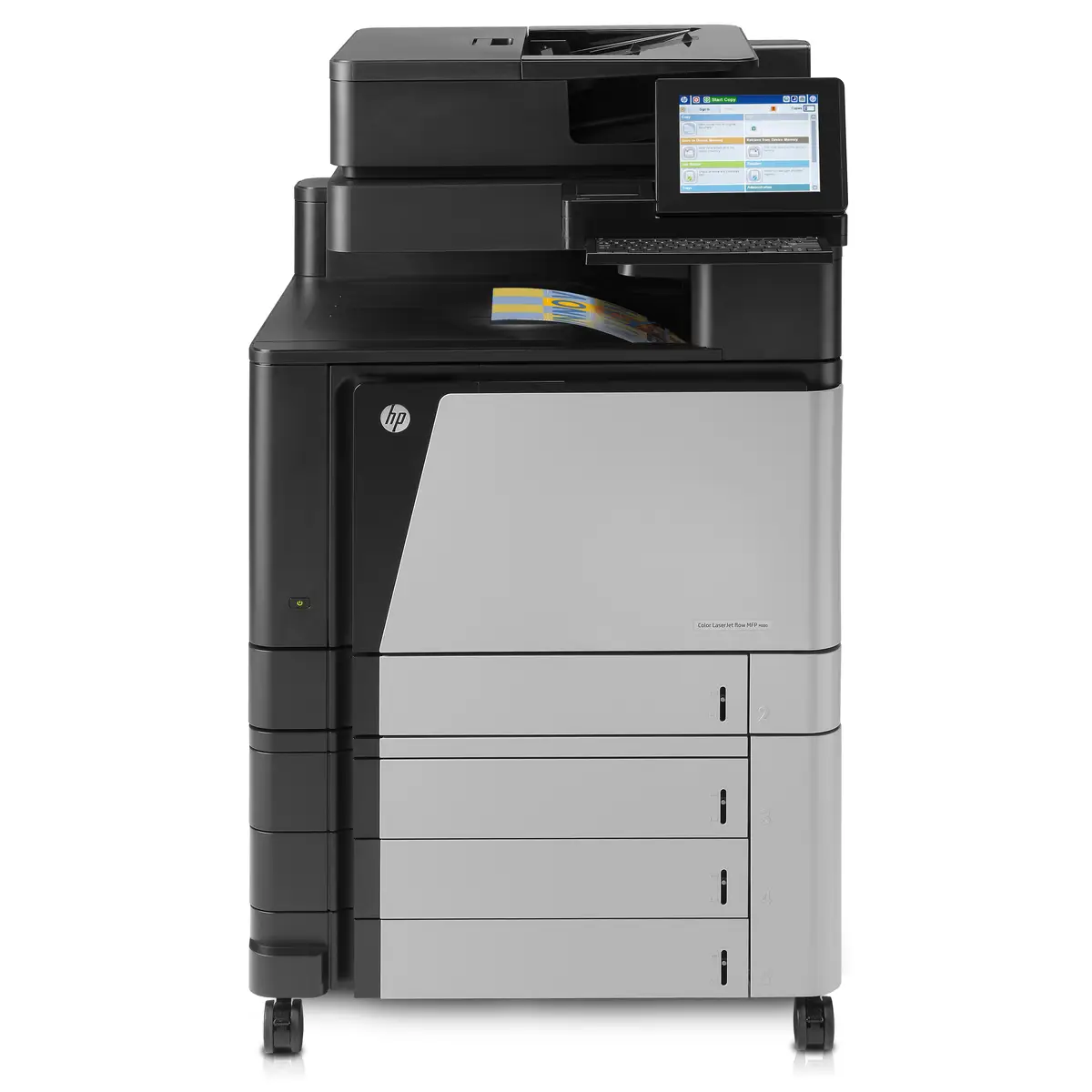 Laserjet Color M880z, All-in-One, Printer/Copier/Scanner/Fax, color laser printing, print: 1200x1200dpi, 46ppm b/w, 46ppm colored, copy: 25-400%, scan: 600dpi, fax: 33,6Kbps, speed Dial: 100 numbers, USB/Gig