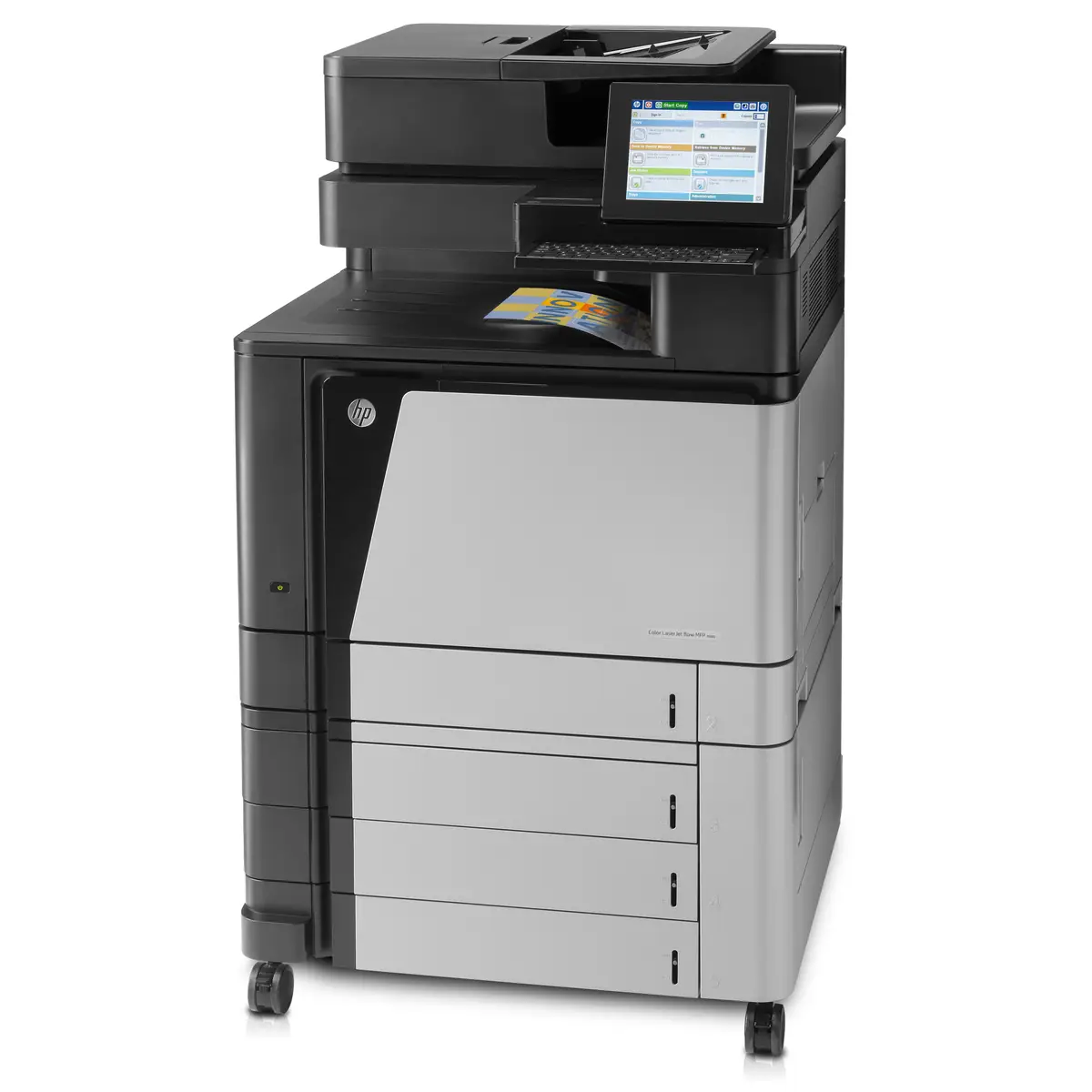 Laserjet Color M880z, All-in-One, Printer/Copier/Scanner/Fax, color laser printing, print: 1200x1200dpi, 46ppm b/w, 46ppm colored, copy: 25-400%, scan: 600dpi, fax: 33,6Kbps, speed Dial: 100 numbers, USB/Gig