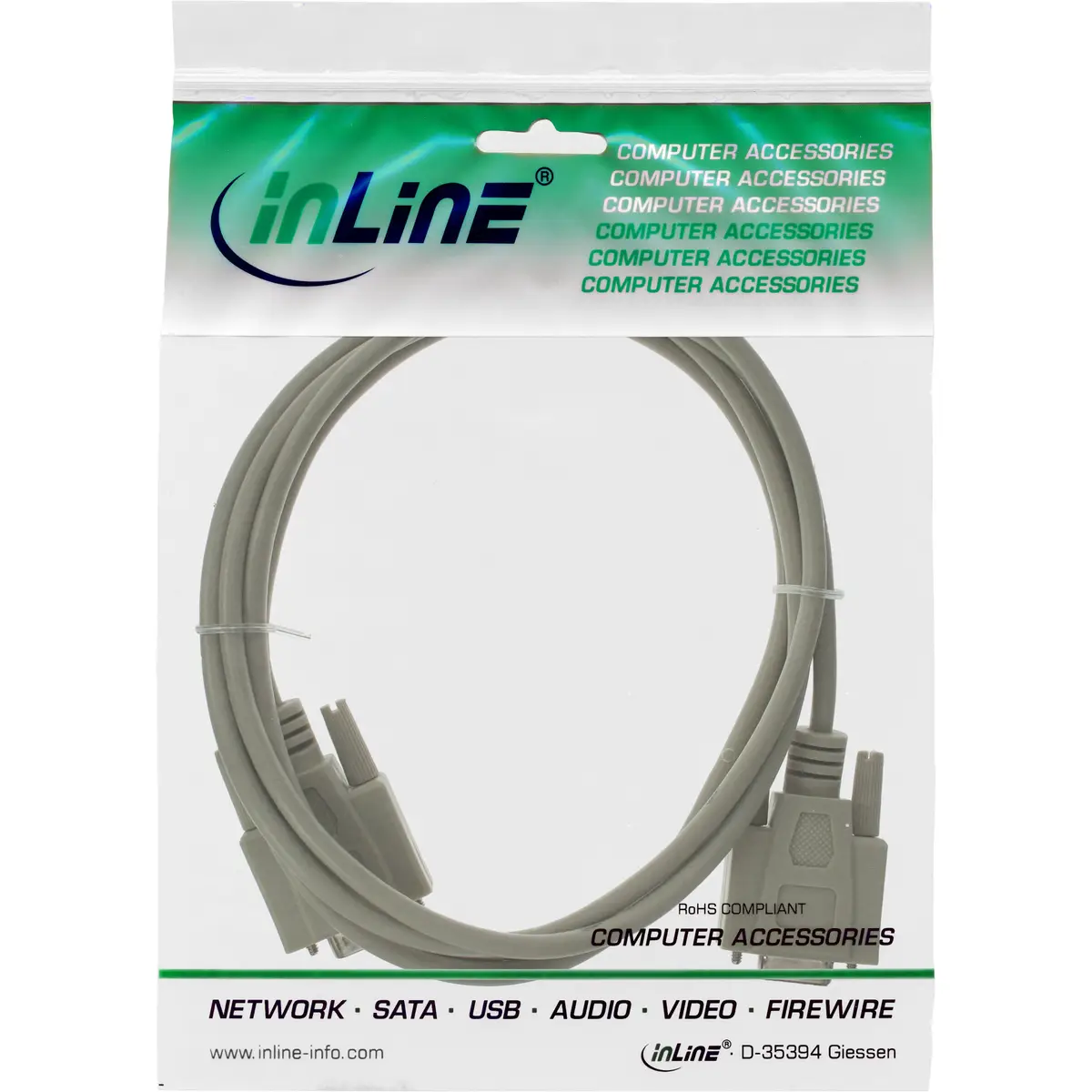 seriale extension 9pol plug/socket vergossen 1:1 belegt 15m