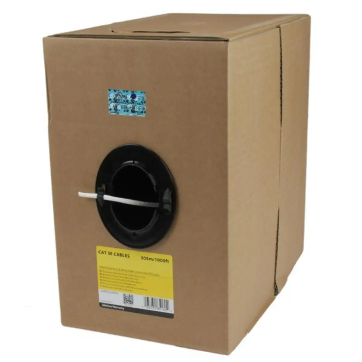 Bulkware Cat5e UTP CMR Riser Volldraht Netzwerkkabel Weiß 304,9m