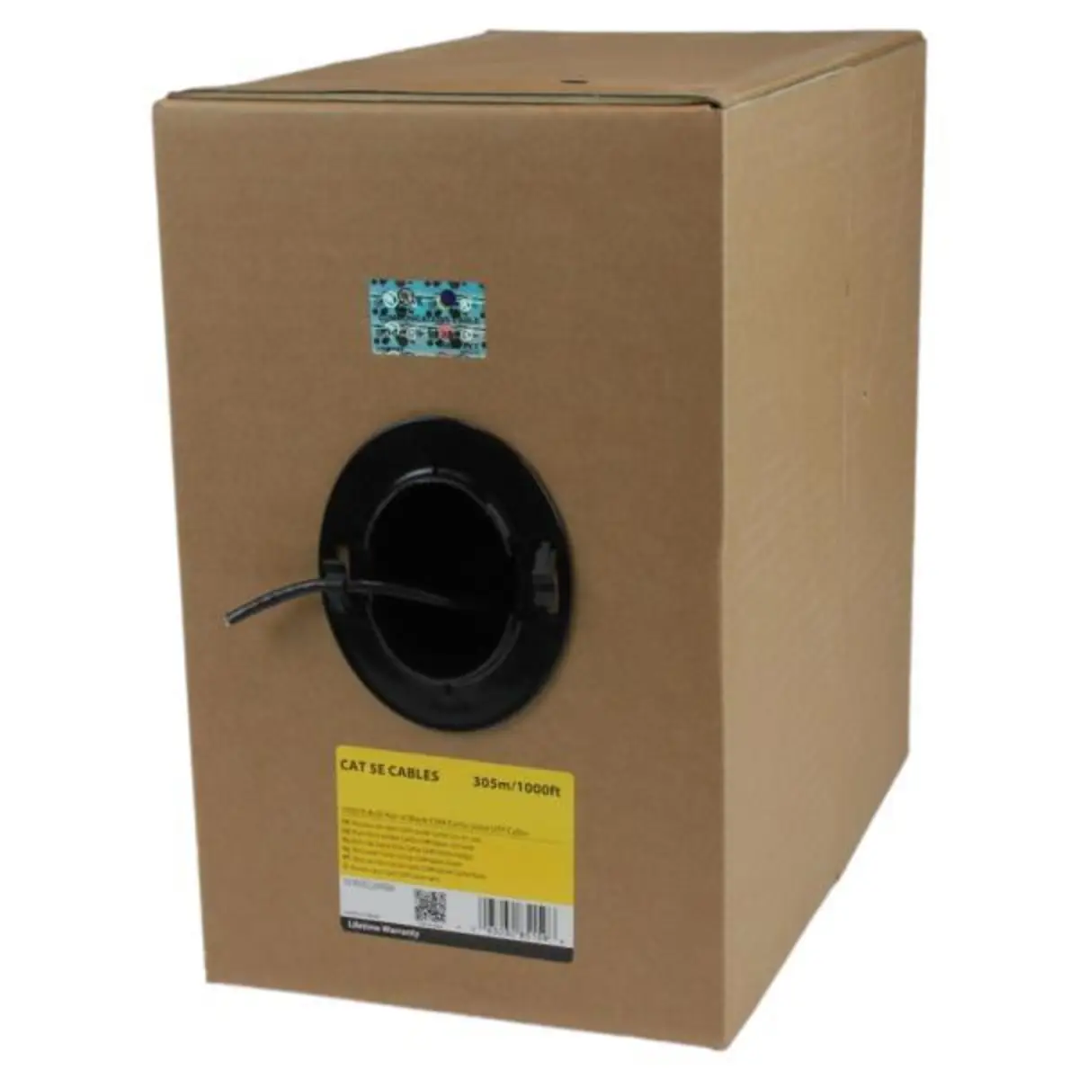 Bulkware Cat5e UTP CMR Riser Volldraht Netzwerkkabel Schwarz 304,9m