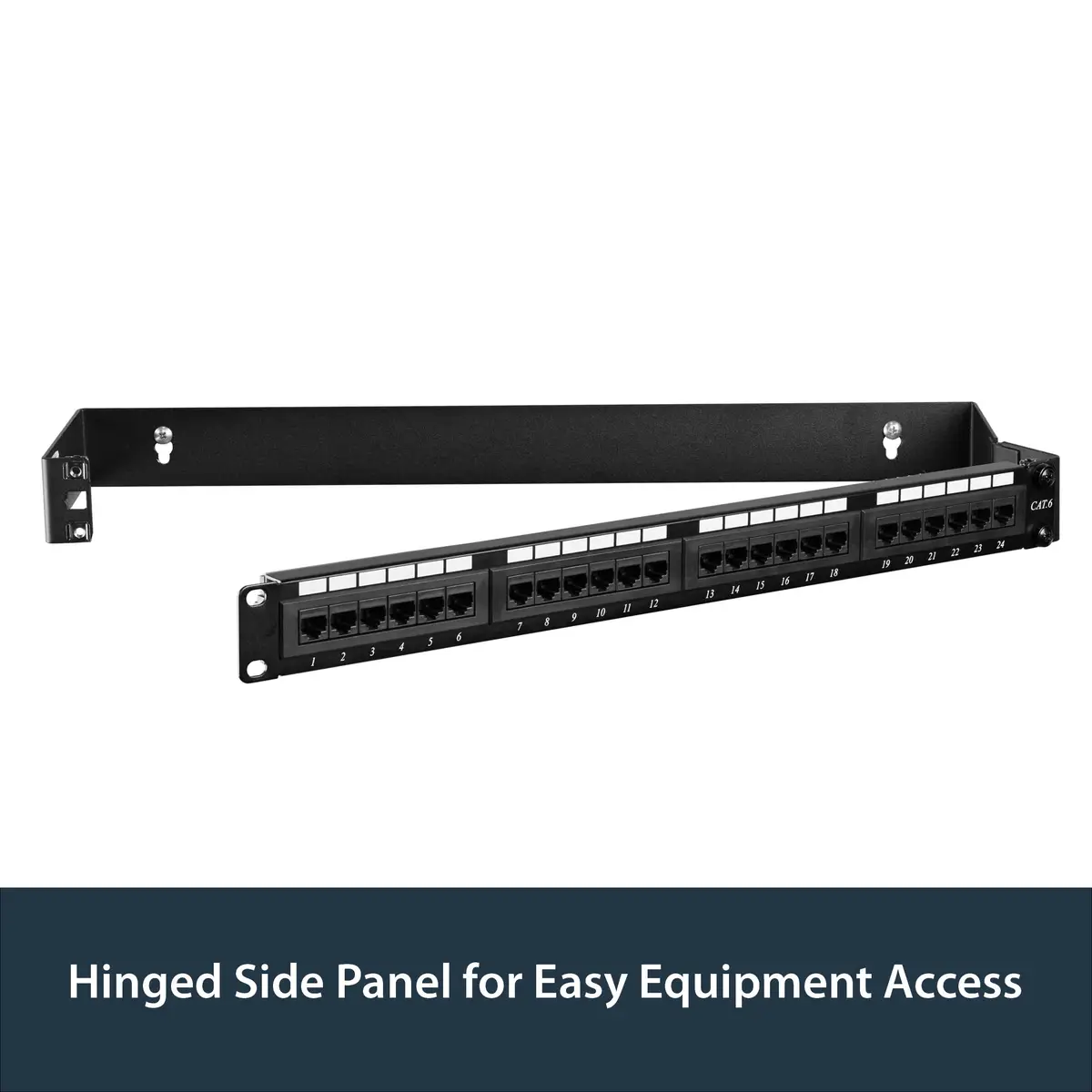 1 HE 19" Patchpanel Halteung mit Scharnier zur Wandmontage
