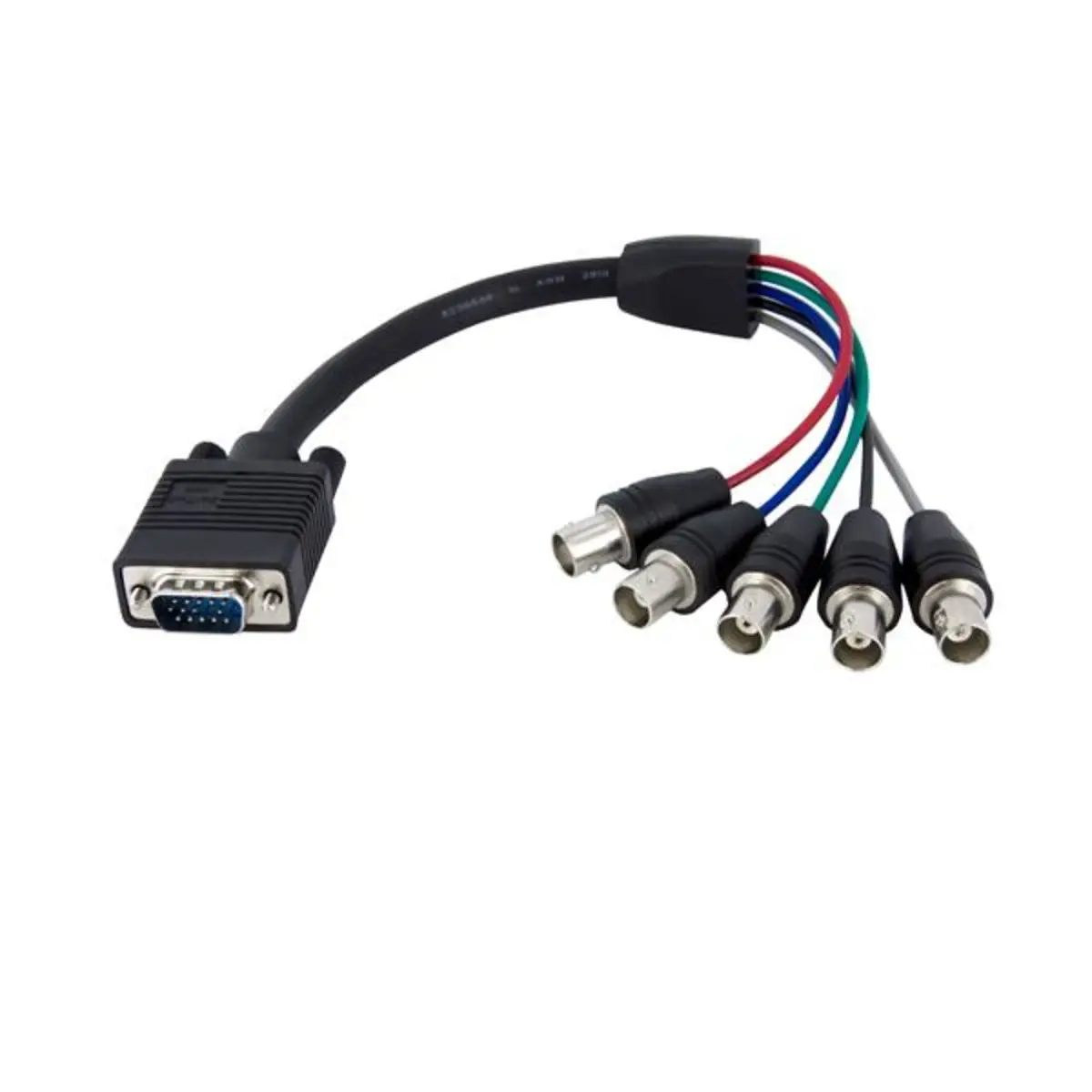 VGA auf 5xBNC RGBHV Kabel Stecker/Buchse Schwarz 0,3 m