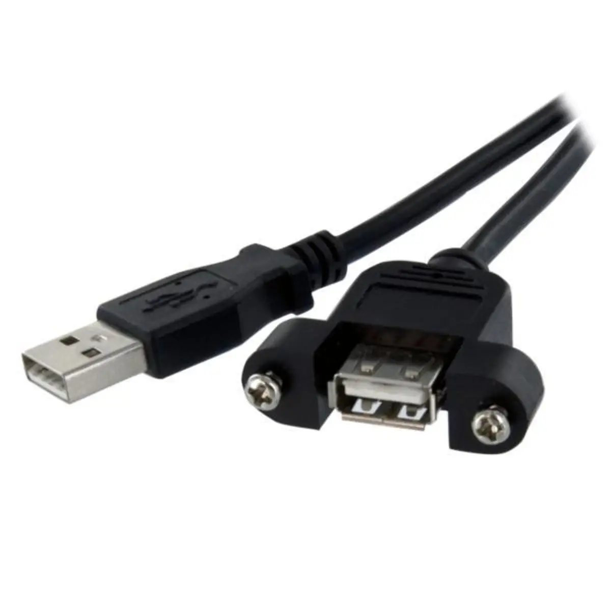 USB A Blendenmontage Kabel Buchse/Stecker Schwarz 0,91cm