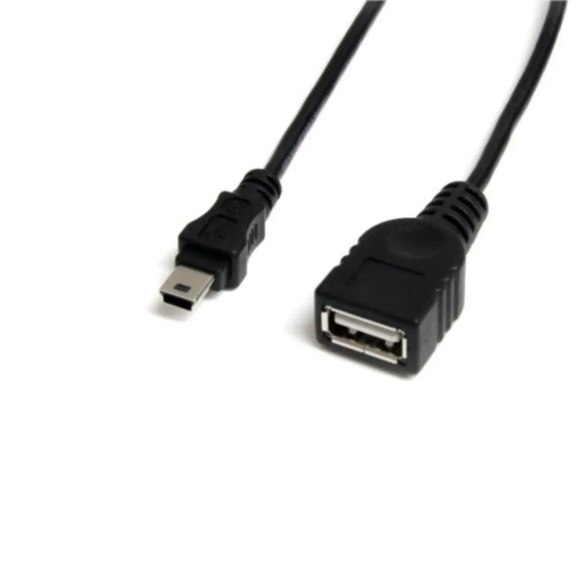 Mini USB 2.0 Kabel USB-A/MiniUSB Stecker/Buchse Schwarz 0,30m