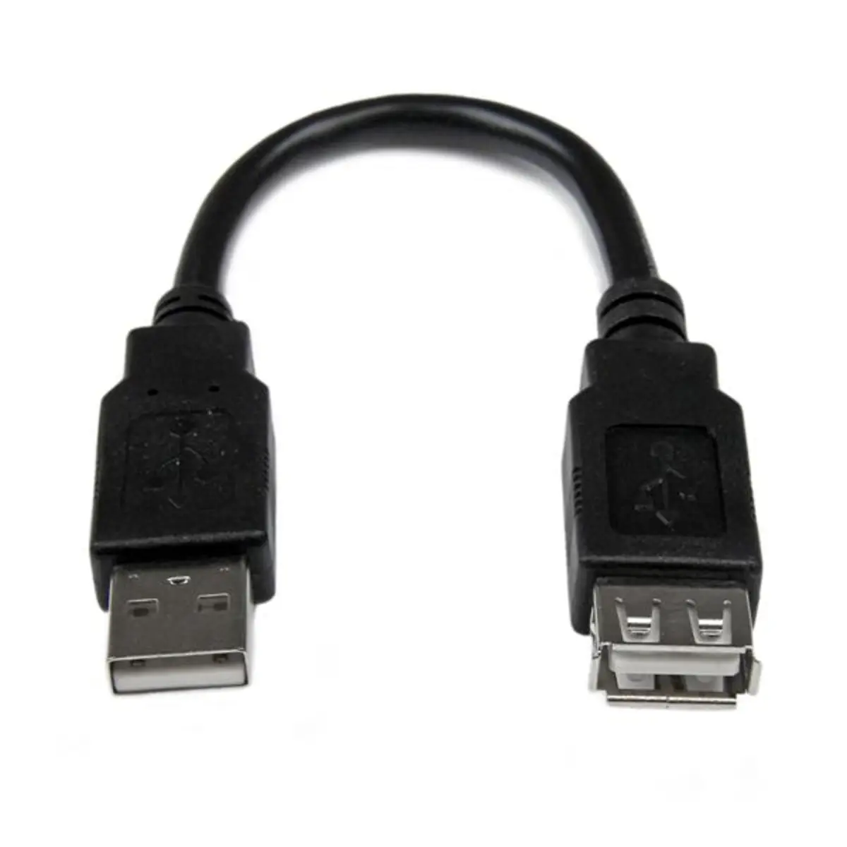 USB 2.0 Verlängerungskabel A/A Stecker/Buchse schwarz 15cm