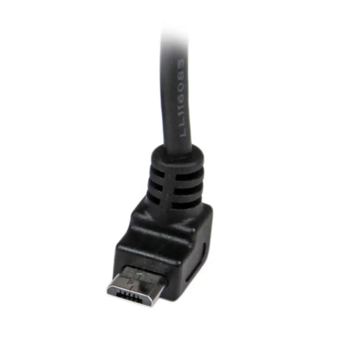 USB Kabel aufwärtsgewinkelt Micro-USB/USB-A Männlich/Männlich Schwarz 2m