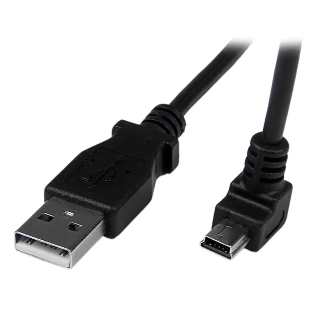 USB A auf Mini USB B Anschlusskabel abgewinkelt Schwarz 2 m