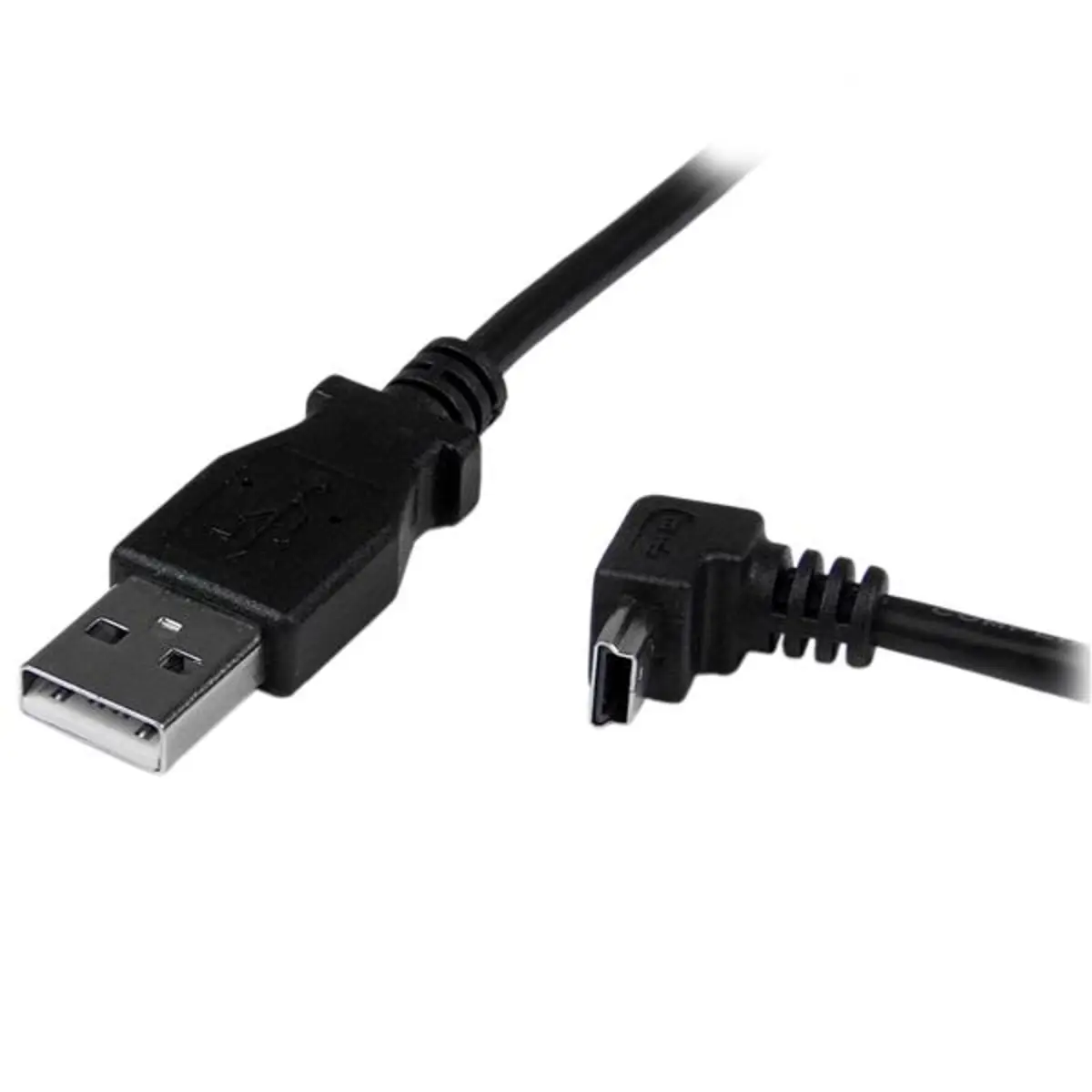 USB A auf Mini USB B Anschlusskabel abgewinkelt Schwarz 2 m