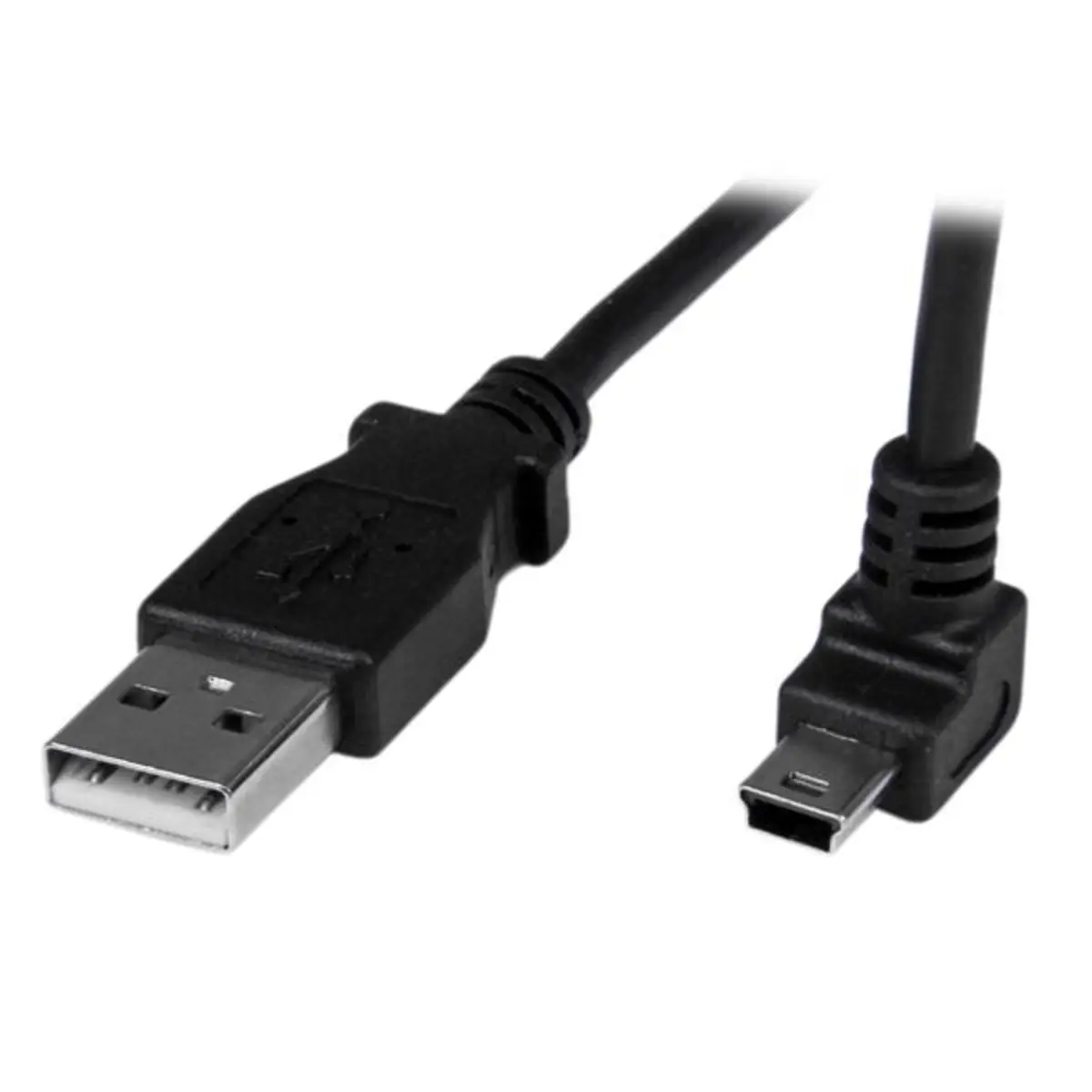 USB A auf Mini USB B Anschlusskabel gewinkelt Schwarz 1 m