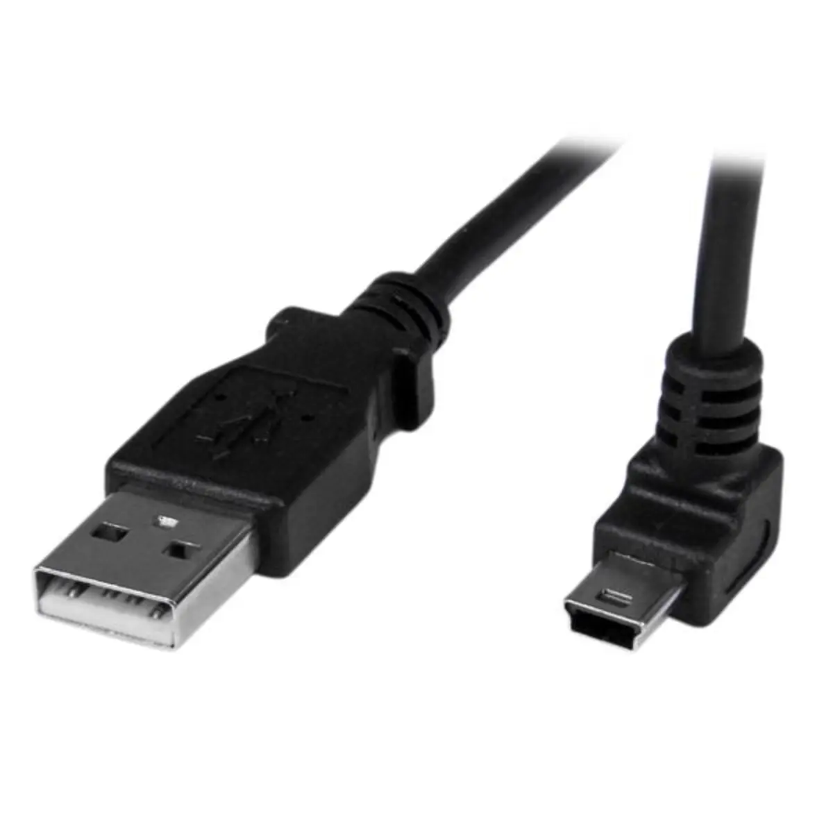 USB A auf Mini USB B Anschlusskabel gewinkelt Schwarz 1 m