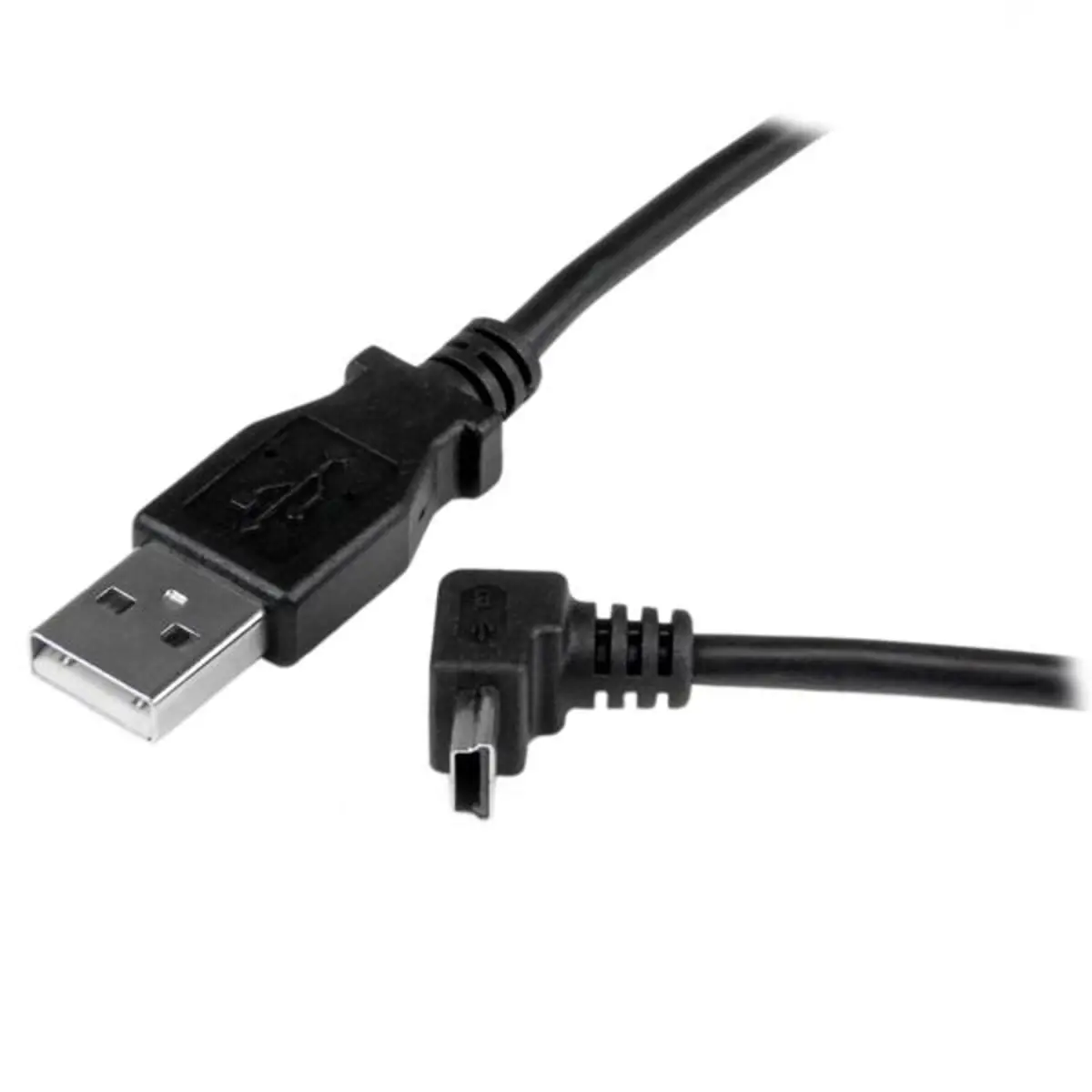 USB A auf Mini USB B Anschlusskabel gewinkelt Schwarz 1 m