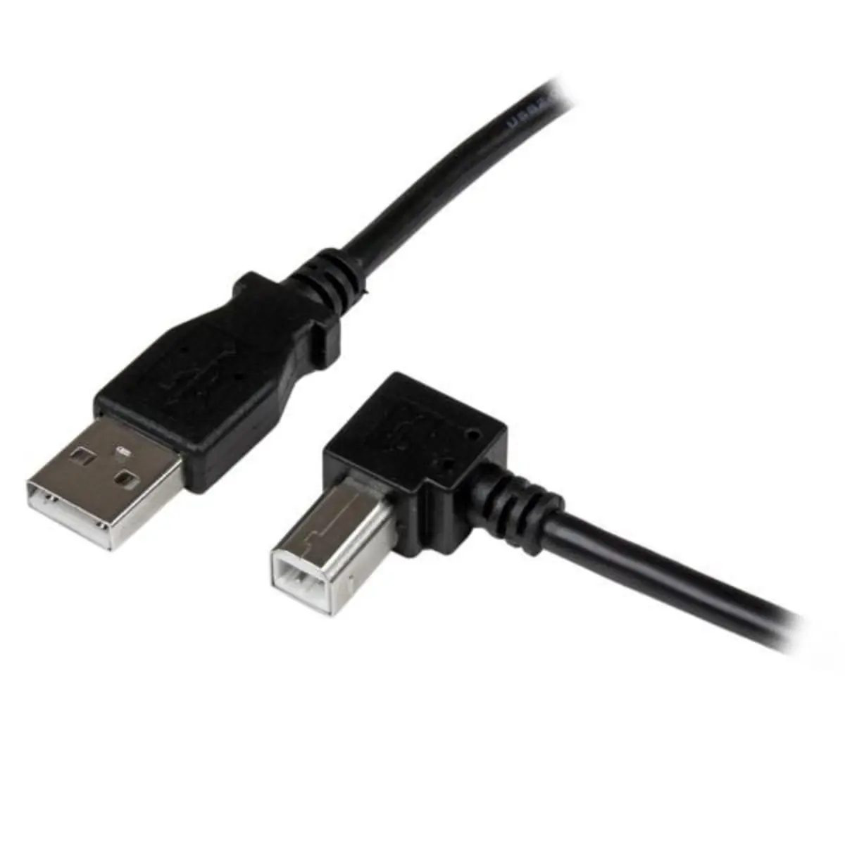 USB Kabel rechts abgewinkelt USB-A/USB-B Stecker/Stecker Schwarz 2m