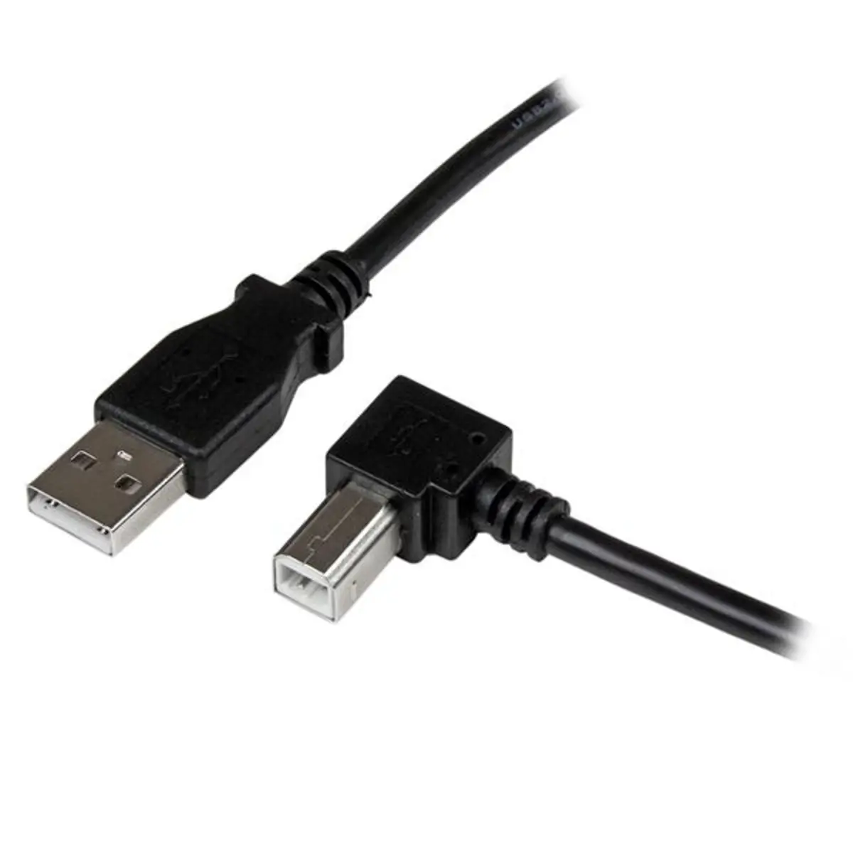 USB Kabel rechts abgewinkelt USB-A/USB-B Stecker/Stecker Schwarz 2m