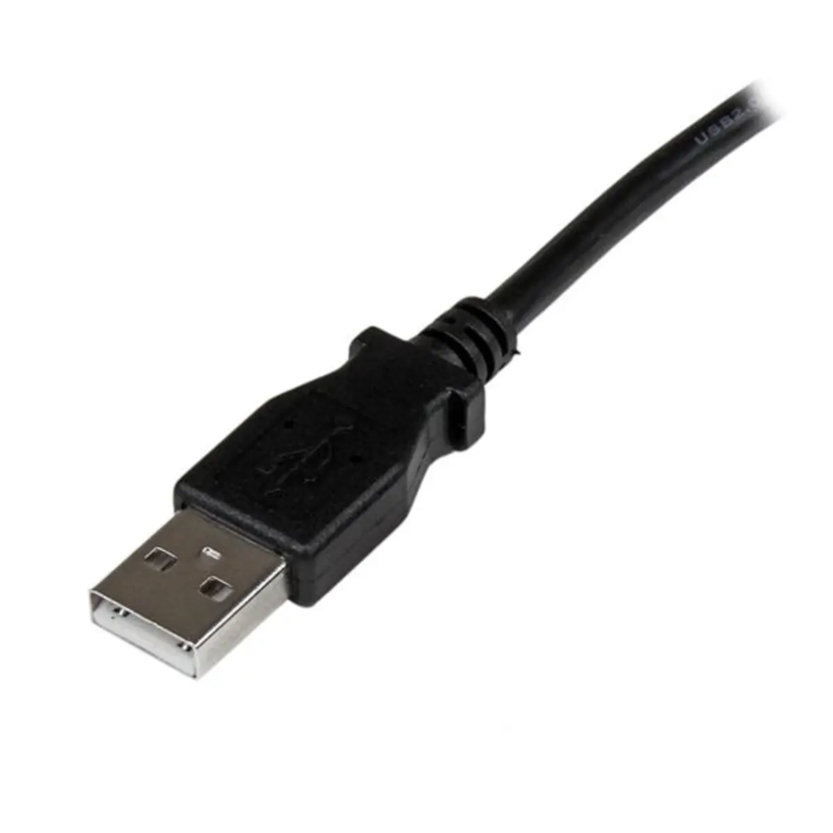USB Kabel rechts abgewinkelt USB-A/USB-B Stecker/Stecker Schwarz 2m