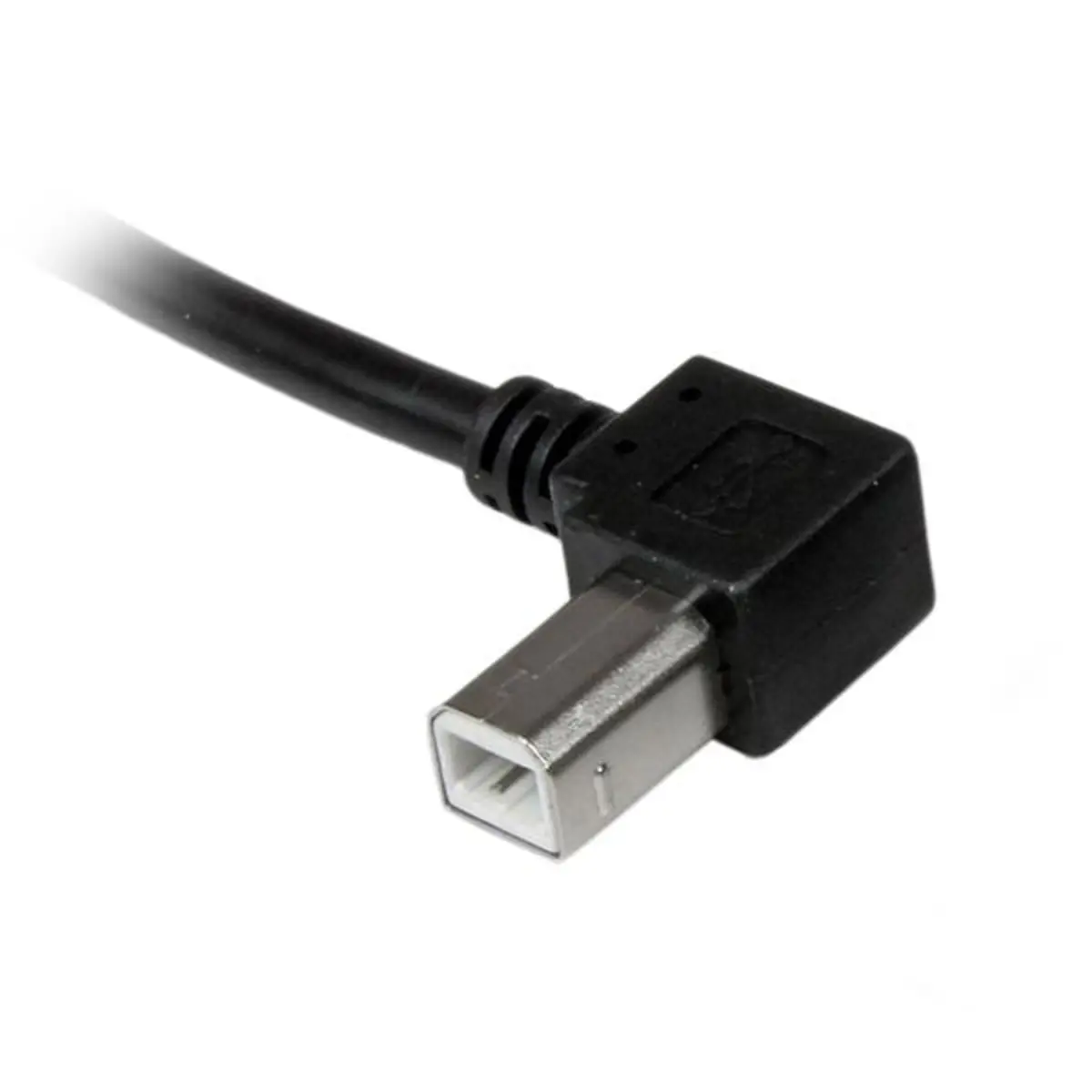 USB Kabel links abgewinkelt USB-A/USB-B Stecker/Stecker Schwarz 2m