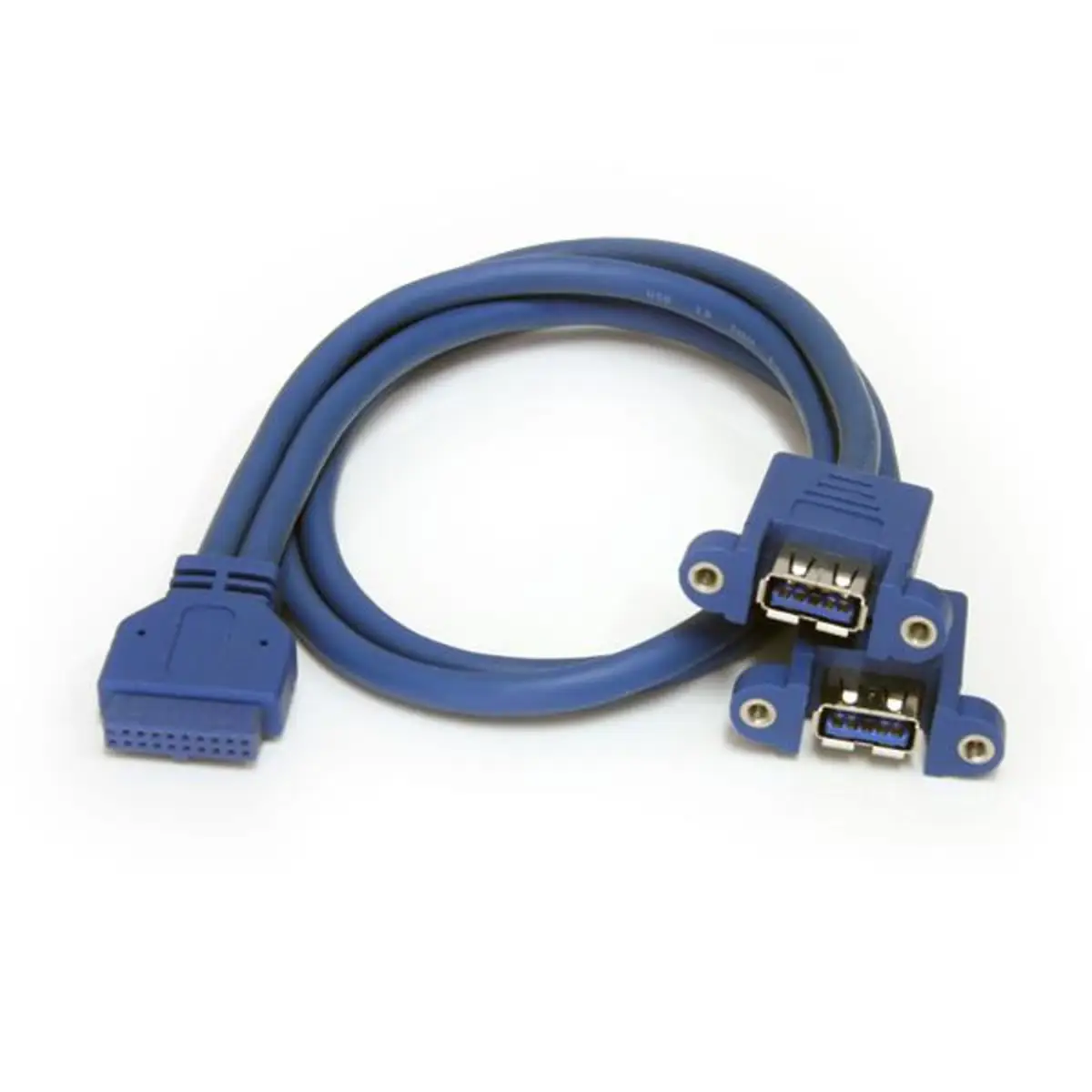 USB Pinheaderkabel 2xUSB-A/IDC Männlich/Weiblich Blau 0,5m