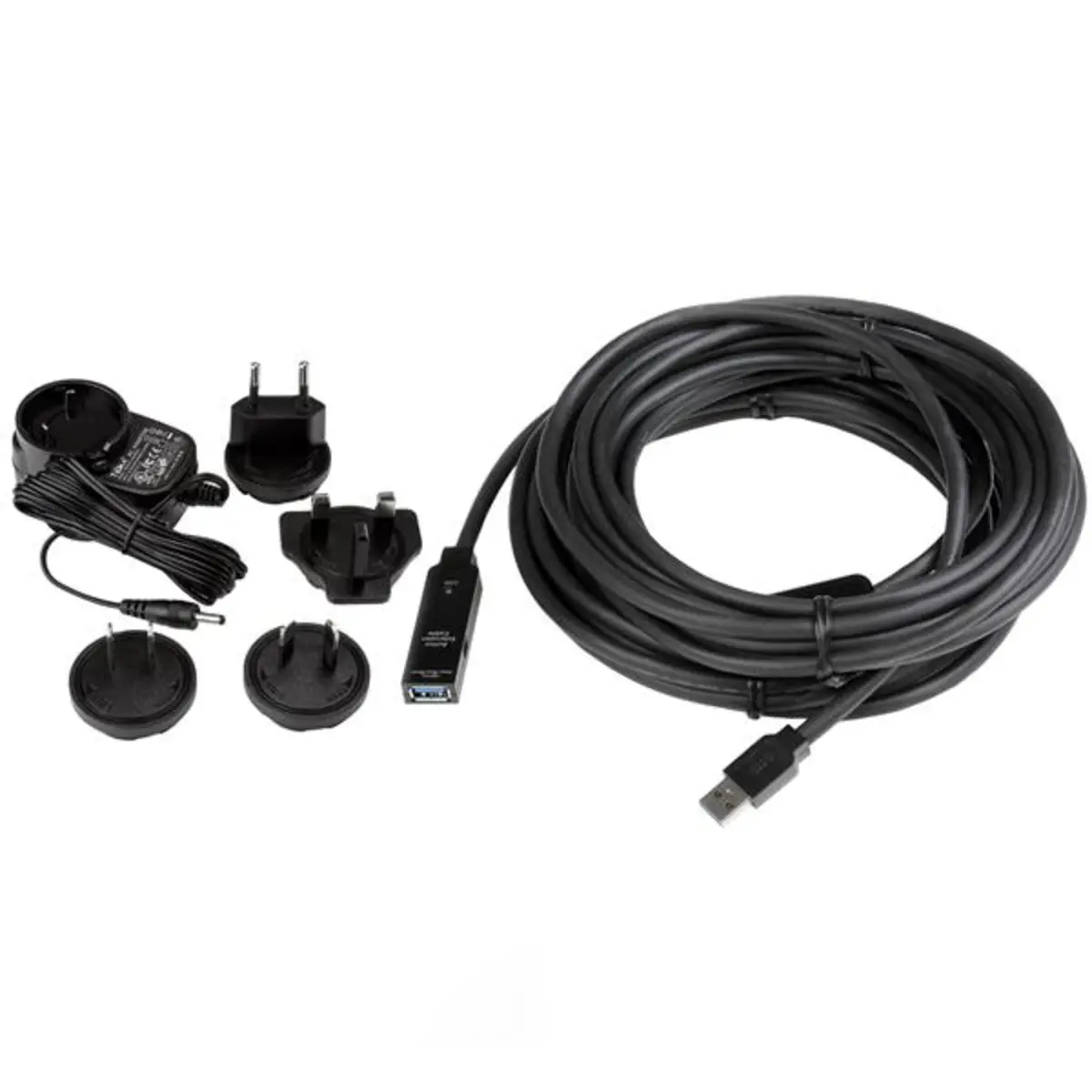 USB Verlängerungskabel USB-3.0/USB-3.0 Männlich/Weiblich Schwarz 10m