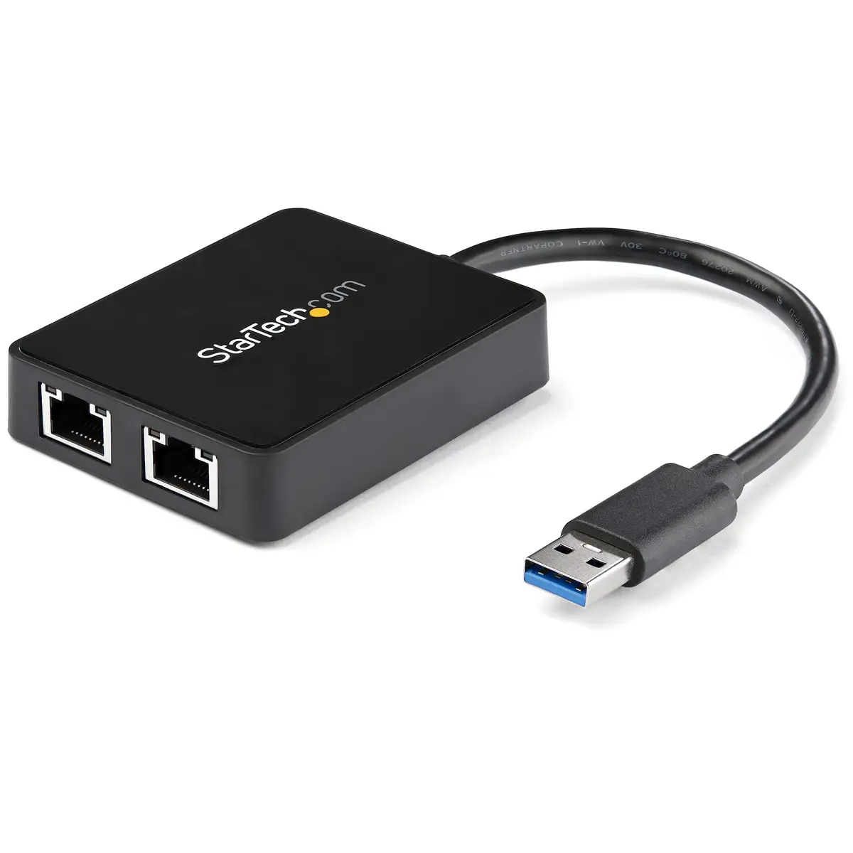 StarTech USB 3.0 to Dual Port Gigabit Ethernet LAN adaptor black