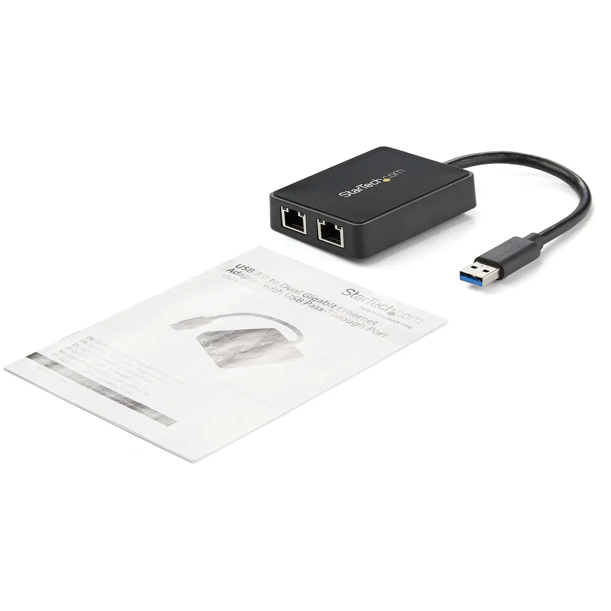 StarTech USB 3.0 to Dual Port Gigabit Ethernet LAN adaptor black