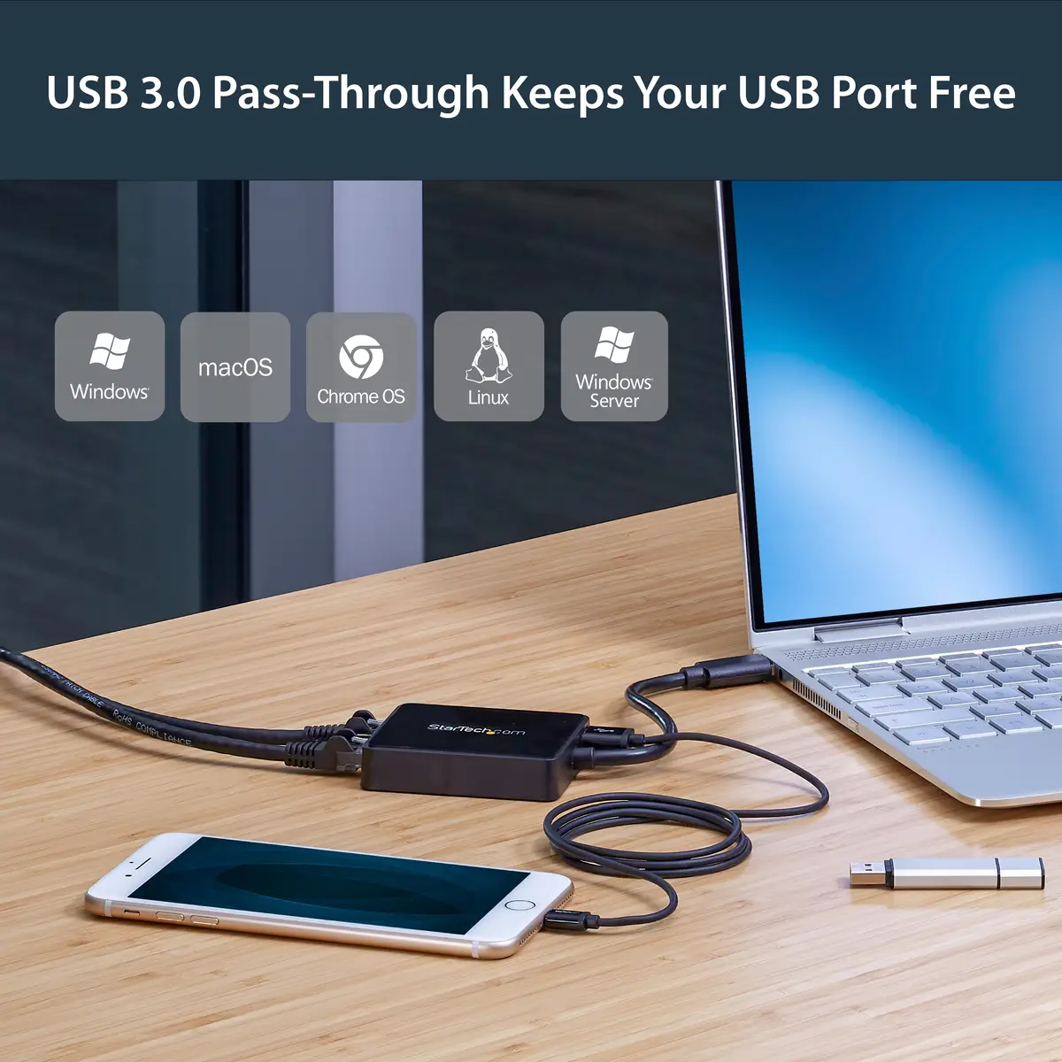 StarTech USB 3.0 to Dual Port Gigabit Ethernet LAN adaptor black