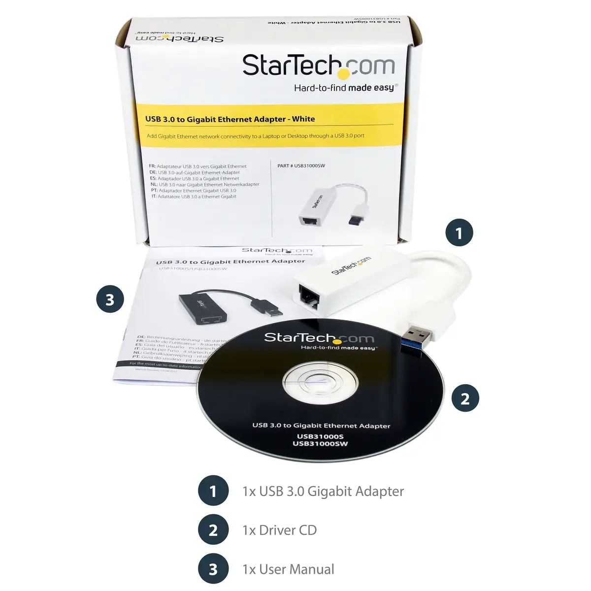 StarTech USB 3.0 to Gigabit Ethernet adaptor white
